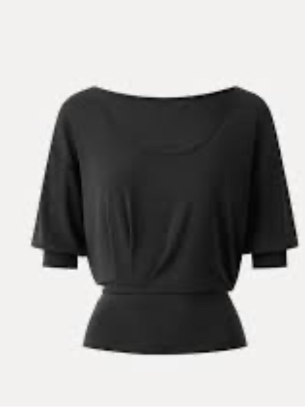 OGL | Sandwashed Scoop Neck Short Sleeve Tucked Tee Black | Small New with Tags